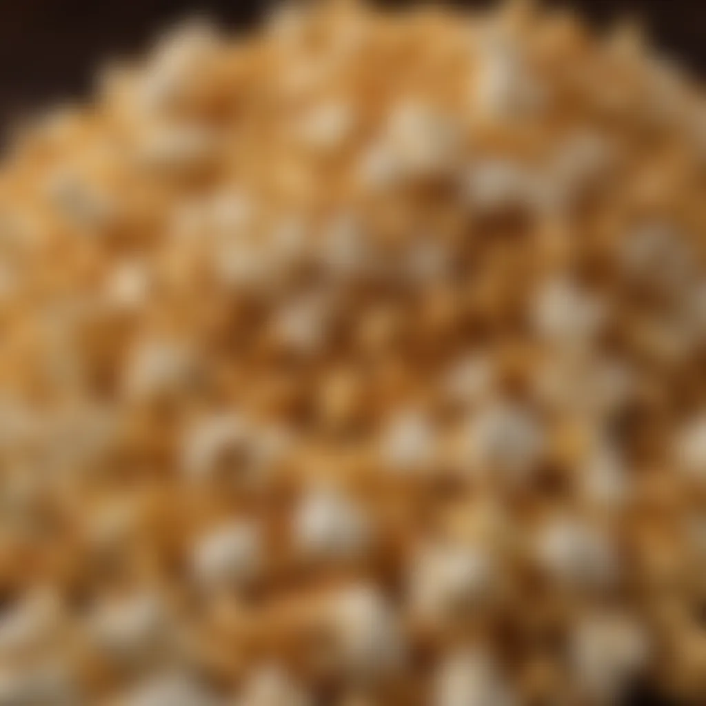 A vibrant assortment of gourmet popcorn flavors arranged elegantly