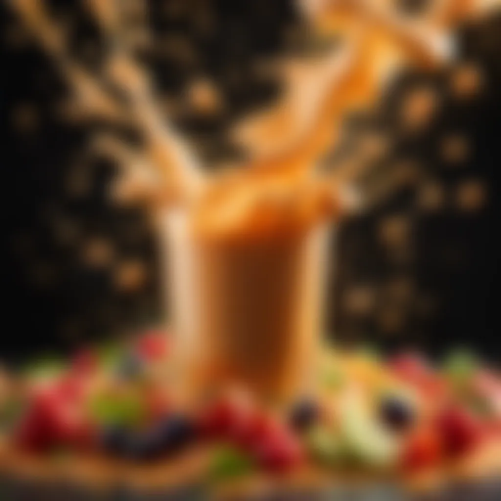 Abstract representation of flavor explosion with key ingredients