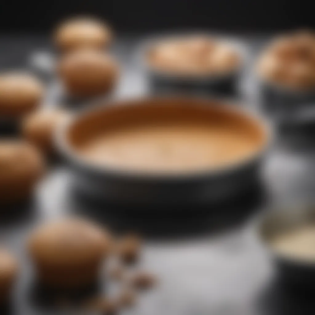 Illustration of techniques for baking with a round cake pan