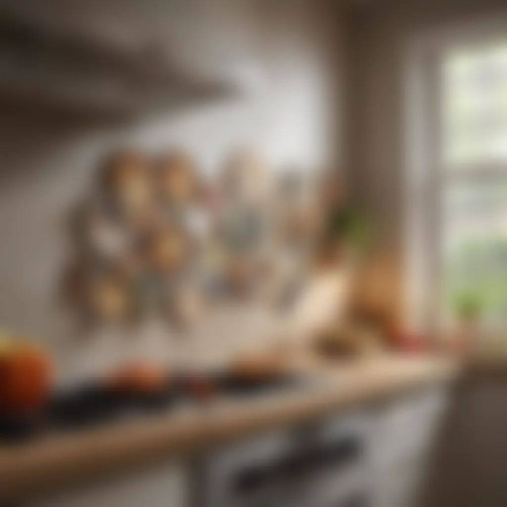 A beautifully designed kitchen showcasing plaques that highlight cultural heritage.