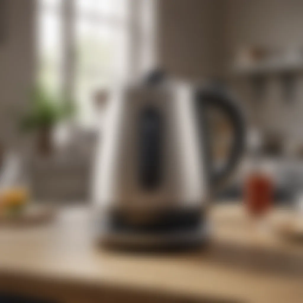 Sleek design of a compact electric kettle