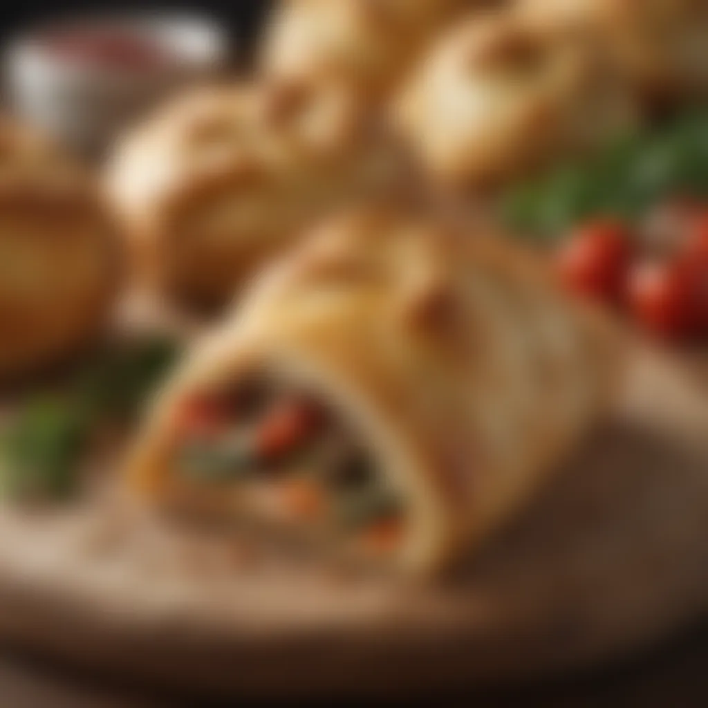 A savory stuffed pastry featuring a blend of seasonal vegetables