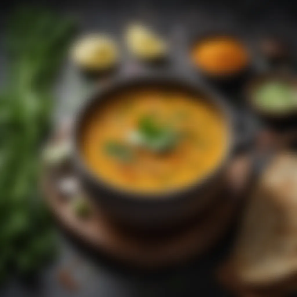 Savory Arhar Dal Soup with Fresh Herbs