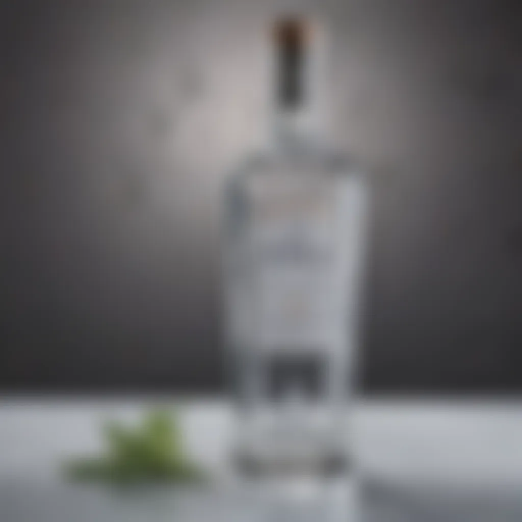 A crystal clear vodka bottle showcasing purity and sophistication