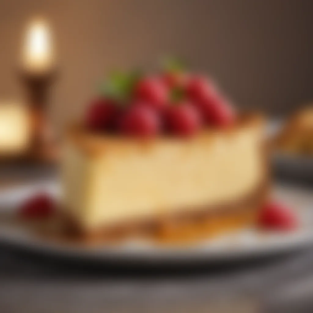 Exquisite cheesecake baked to perfection with golden crust