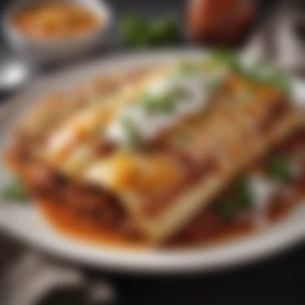 Exquisite Beef Enchilada Presentation