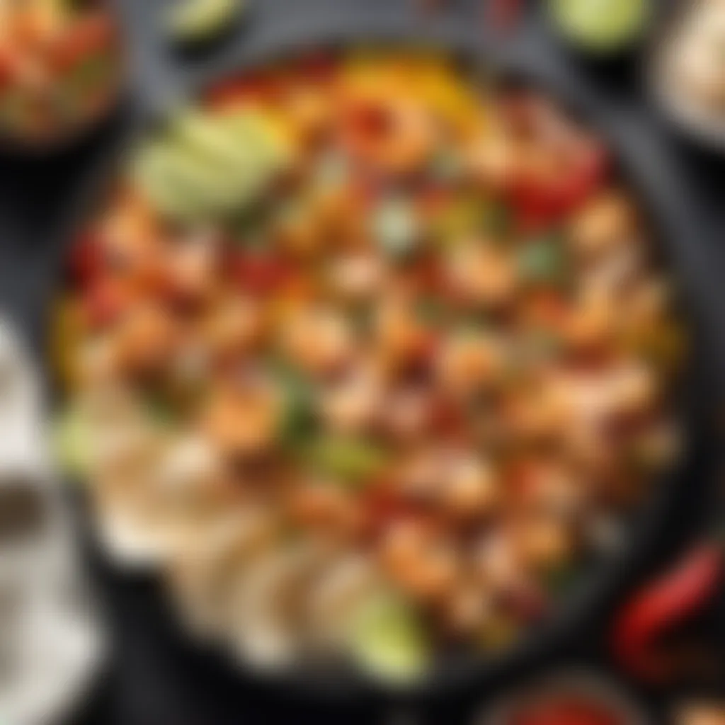 Savor the Exquisite Blend of Chicken, Shrimp, and Scallops Exquisite Chicken Fajitas with Shrimp and Scallops Platter