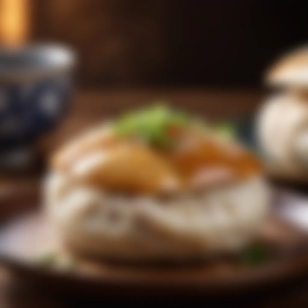 Exquisite Chinese steamed chicken bun with flavorful filling