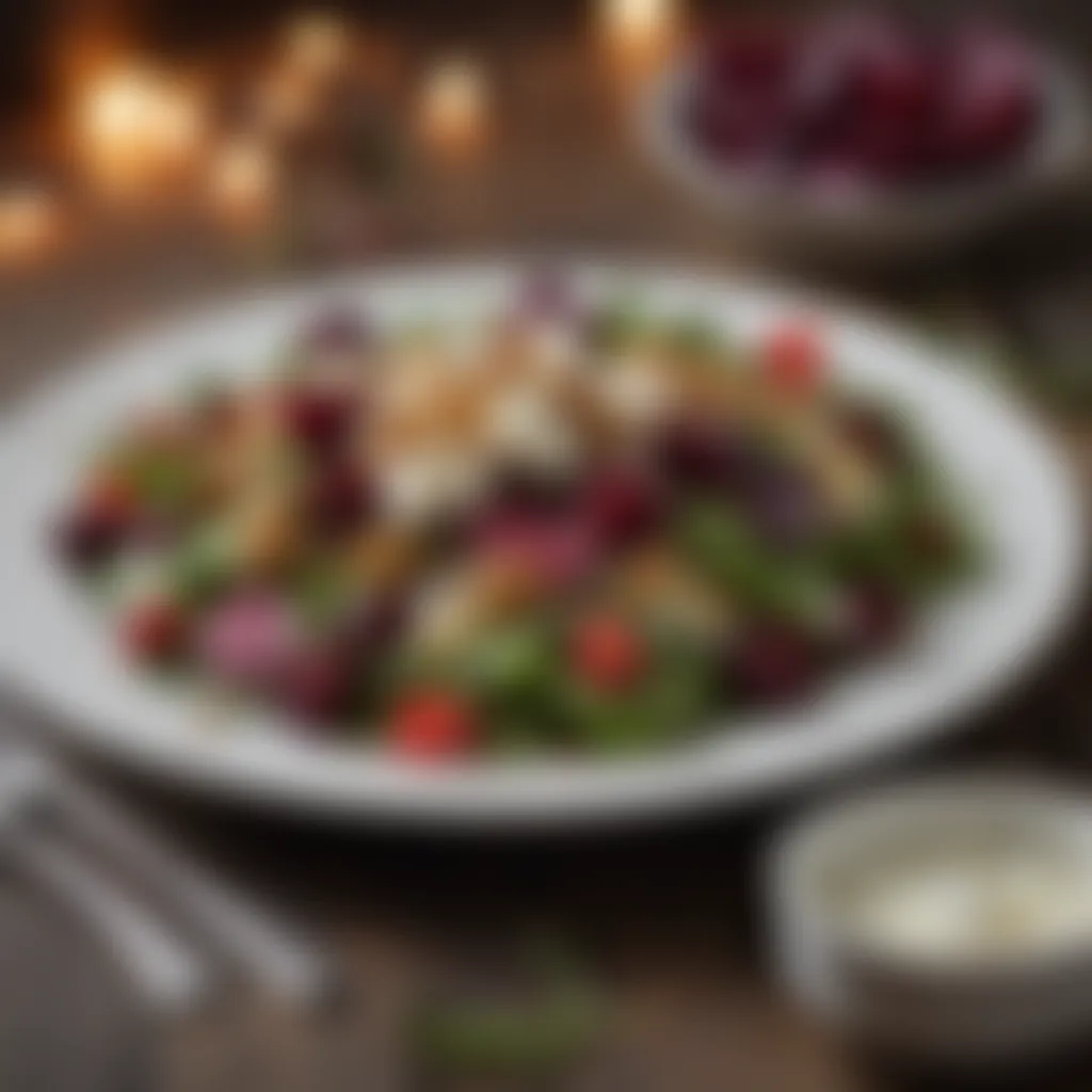 Exquisite Christmas Dinner Dish - Roasted Beet Salad with Goat Cheese Crumbles