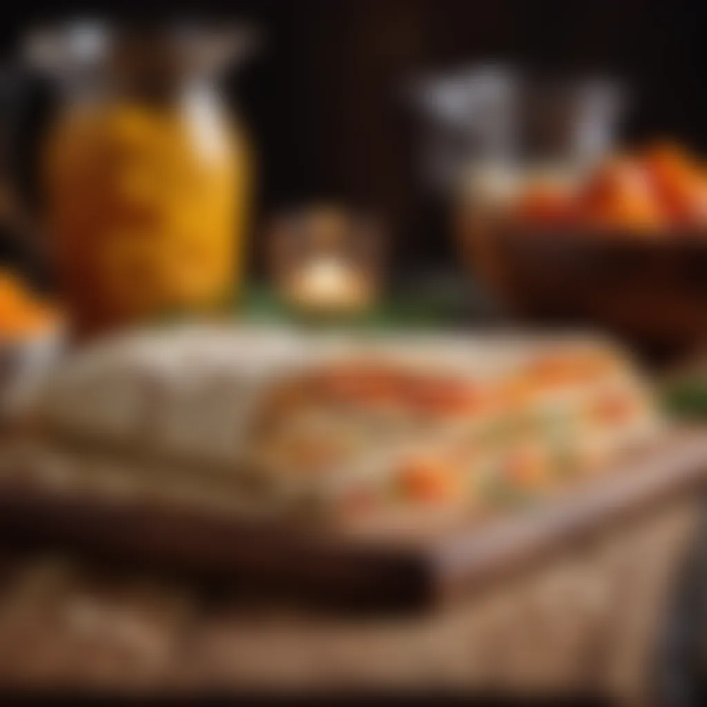 Lavish Lavash Bread Presentation Armenian lavash bread on wooden board