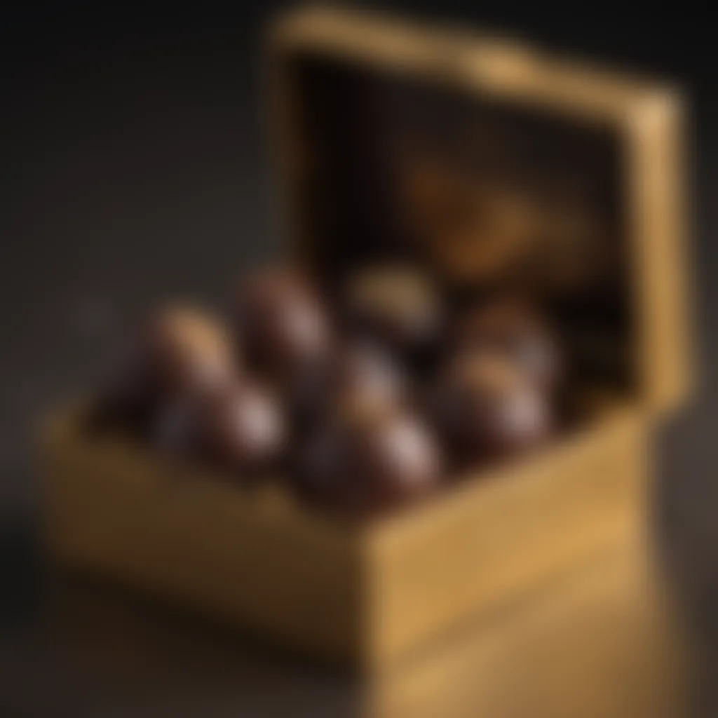 Luxurious Dark Chocolate Truffles in Golden Box