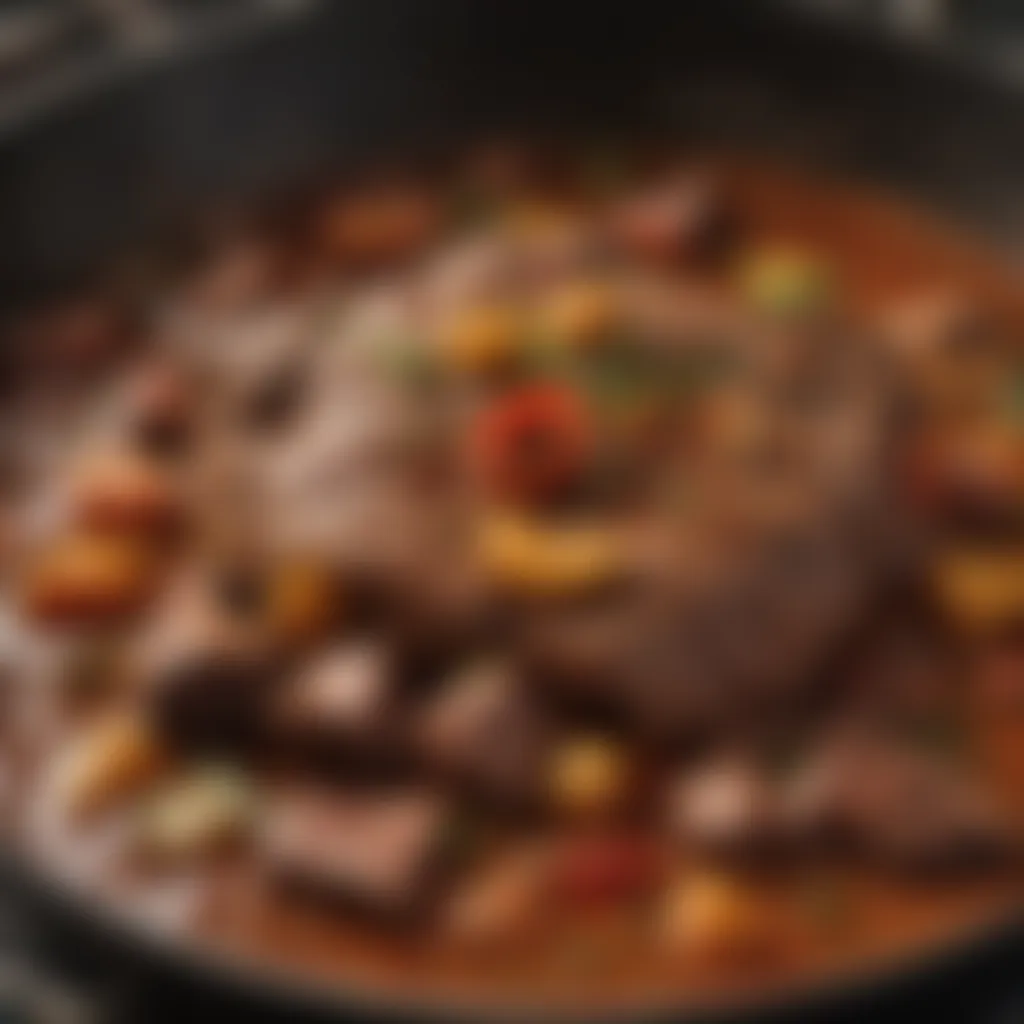 Tender Beef Simmering in Spices