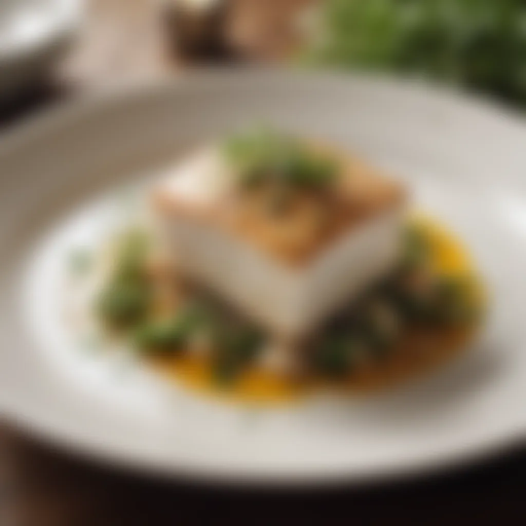 Exquisite Halibut Alyeska Garnished with Fresh Herbs