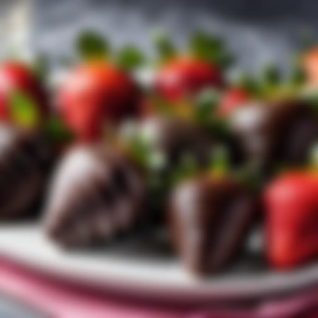 Decadent chocolate-dipped strawberries on a platter