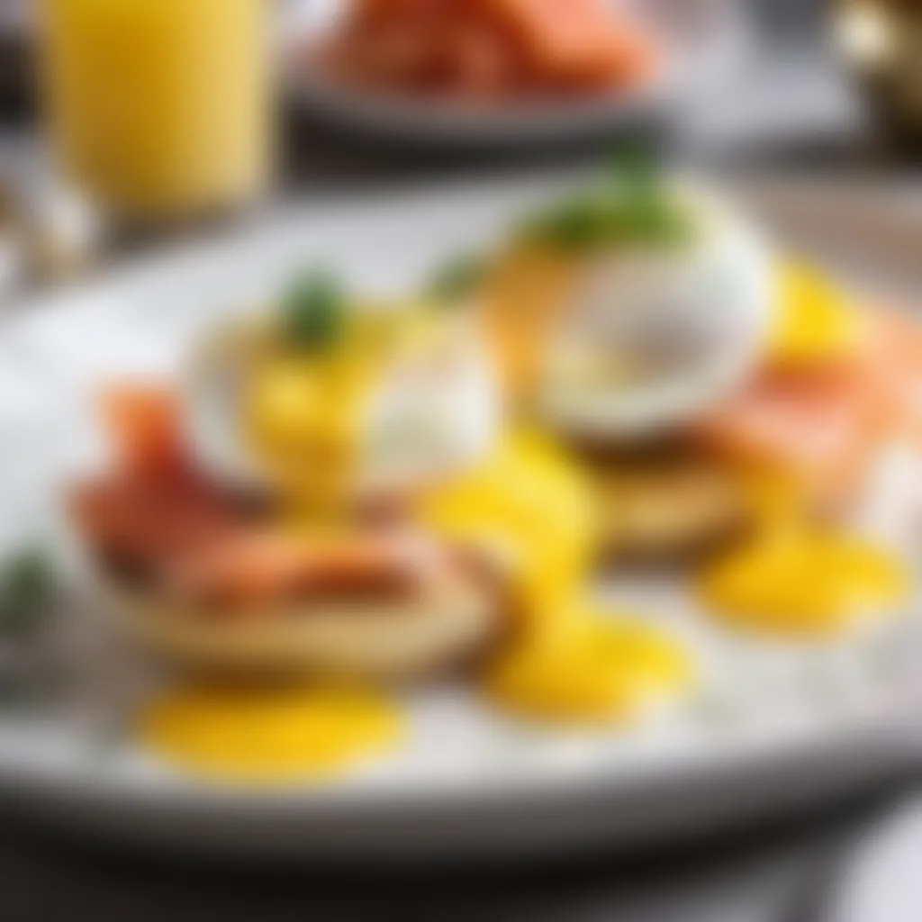 Luxurious eggs benedict with smoked salmon