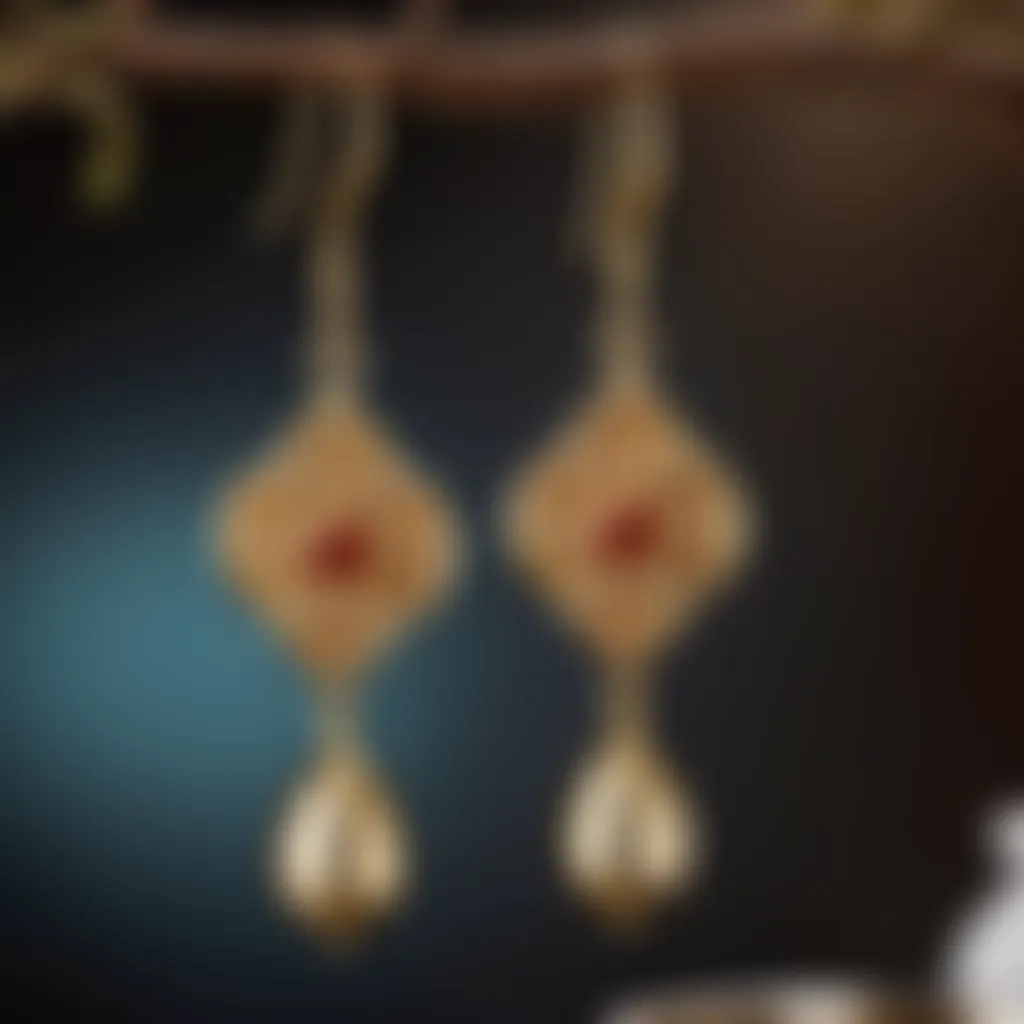 Exquisite Recipe Dangling Earrings in Royal Gold