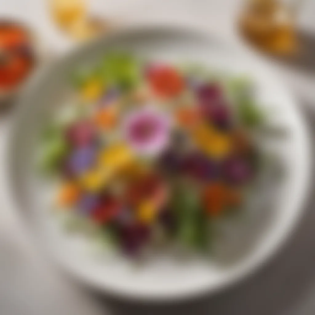 Exquisite Salad with Edible Flowers