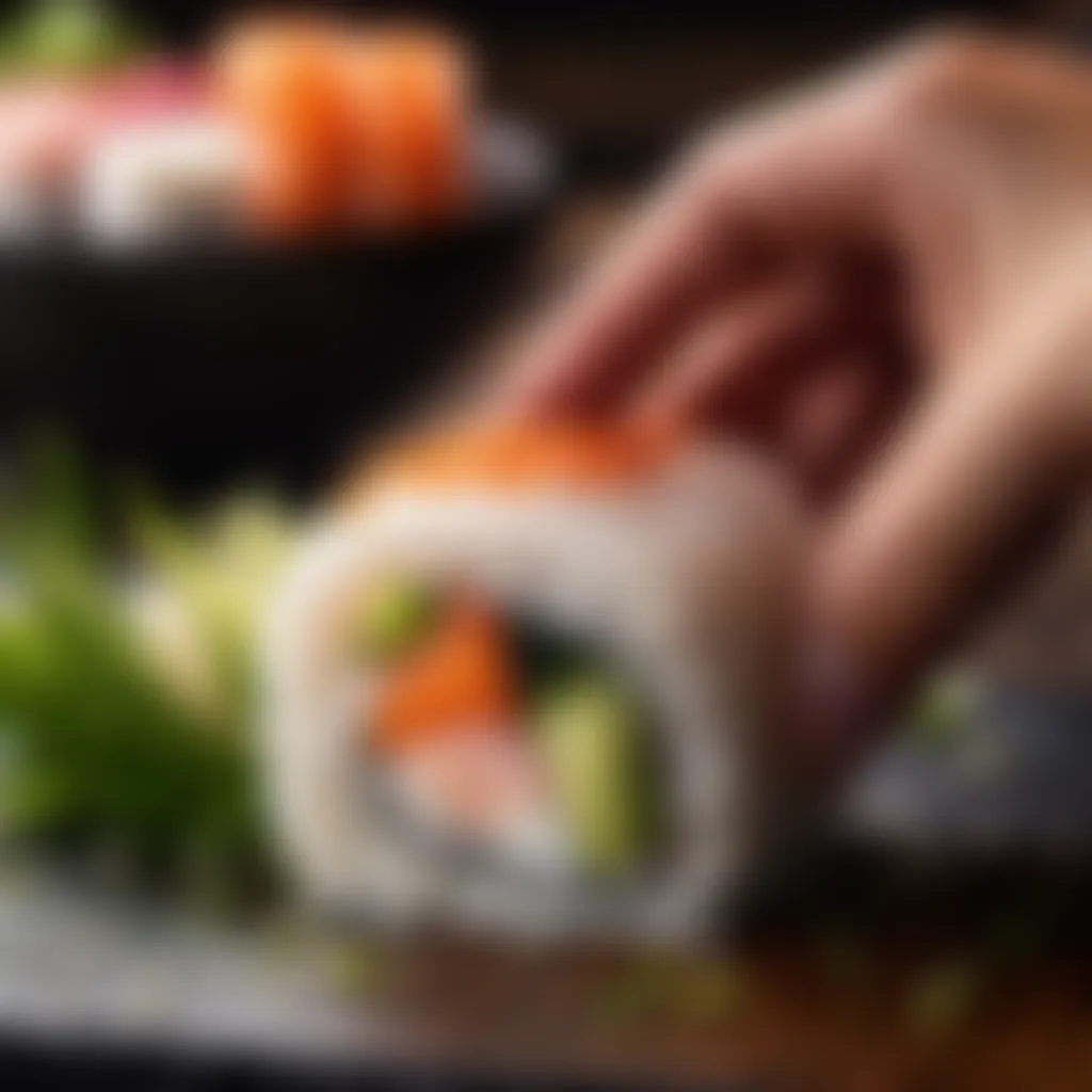 Meticulous Sushi Rice Craftsmanship Exquisite sushi rice preparation