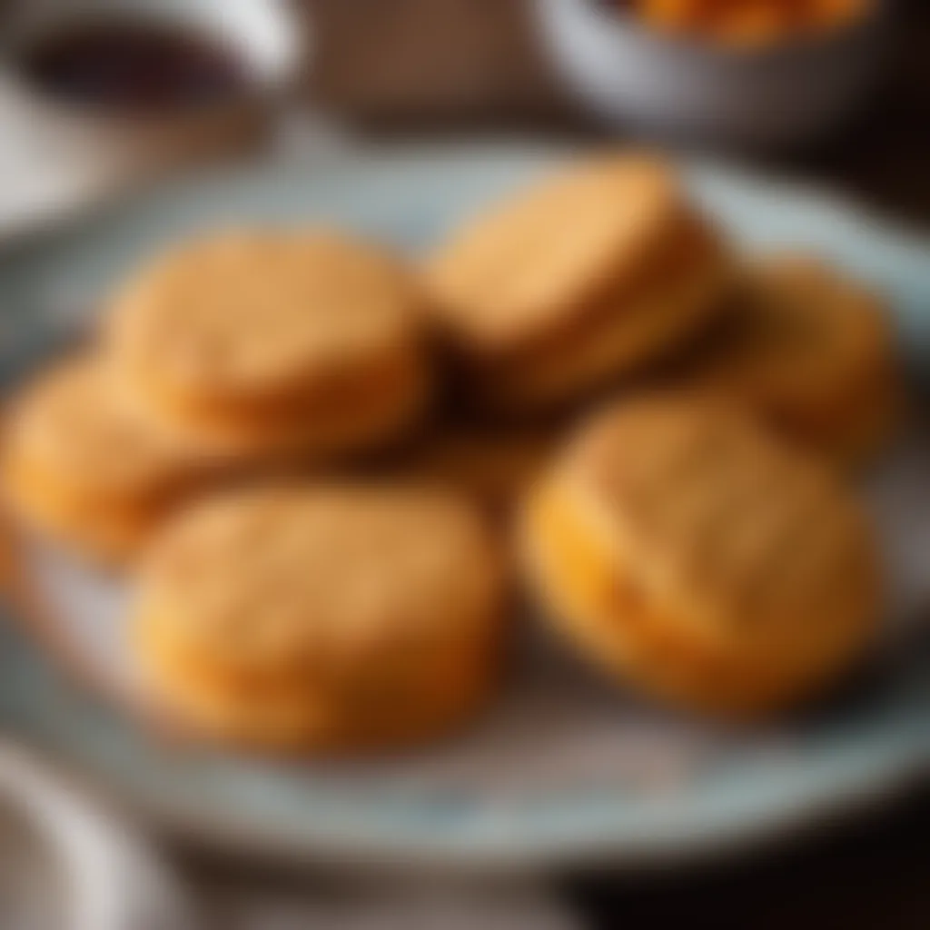 Exquisite Sweet Potato Biscuits Presentation Exquisite Sweet Potato Biscuits on Vintage Plate