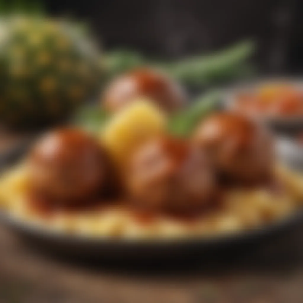 Pineapple Essence Infused Meatballs Savory Sweet and Sour Meatball Recipe with Pineapple Essence