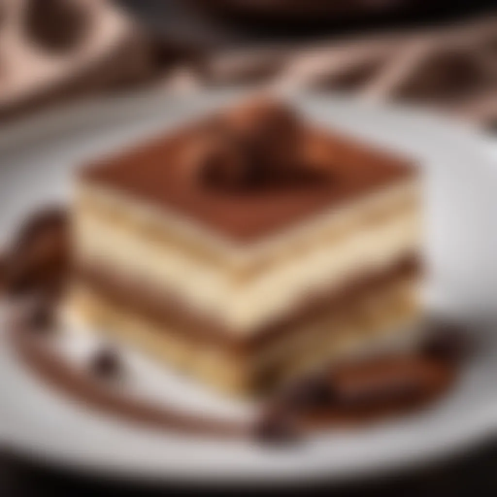 Exquisite Tiramisu Garnished with Cocoa Exquisite Tiramisu Garnished with Cocoa