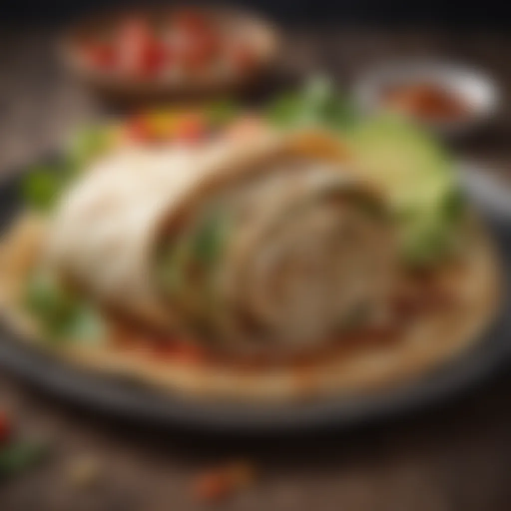 Exquisite Tortilla Wrap Garnishing Technique