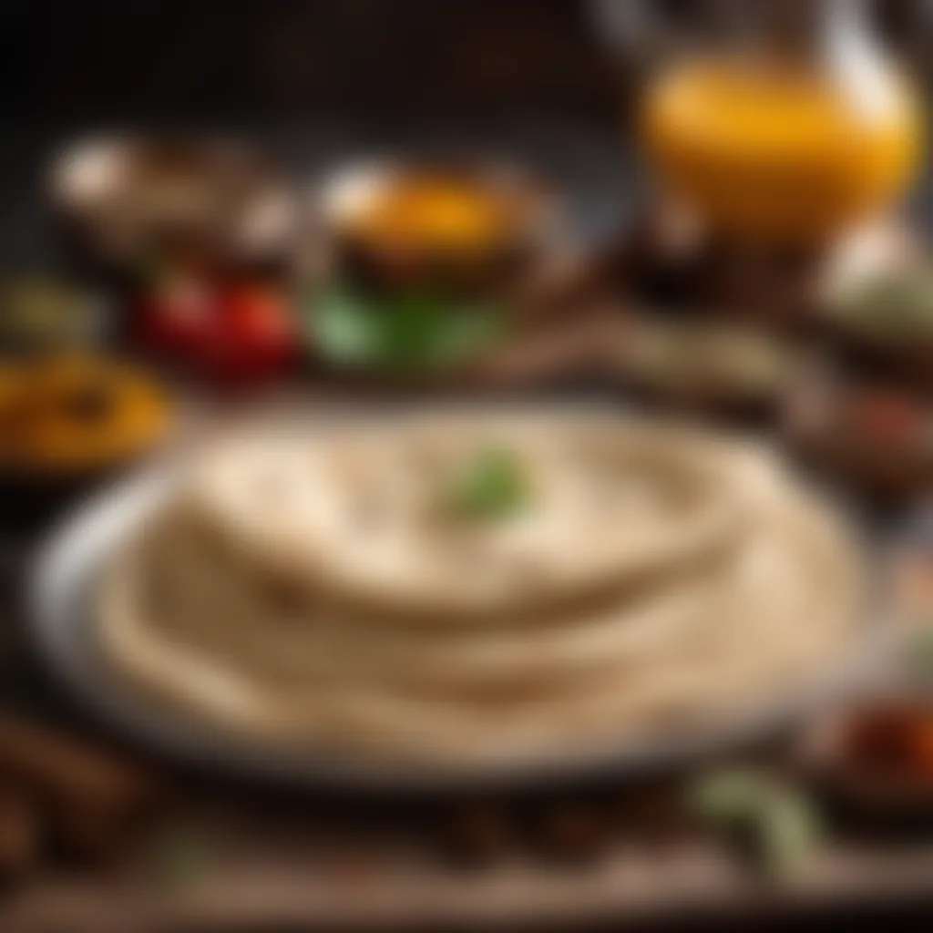 Aromatic Spices Enriching Freshly Baked Chapati Freshly baked chapati with aromatic spices