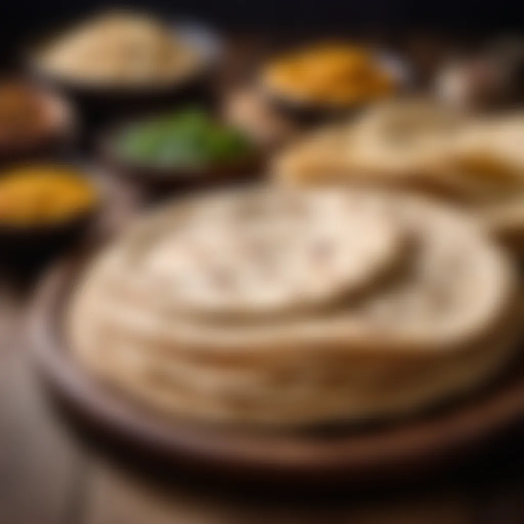 Diverse Array of Chapati Recipes on Wooden Platter Variety of chapati recipes on a wooden platter