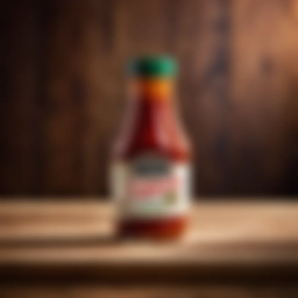 Ezy Sauce Bottle on a Wooden Table Ezy Sauce Bottle on a Wooden Table