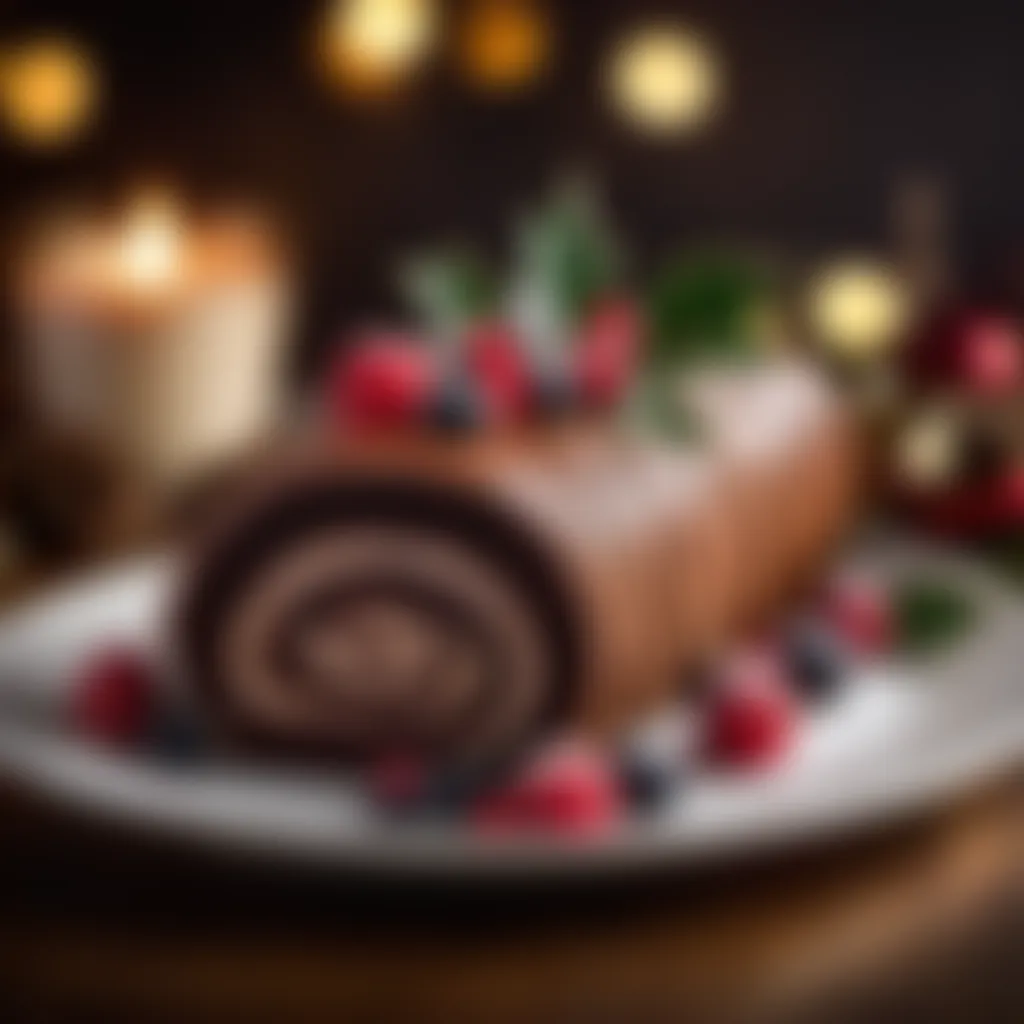 Decadent Chocolate Yule Log Cake