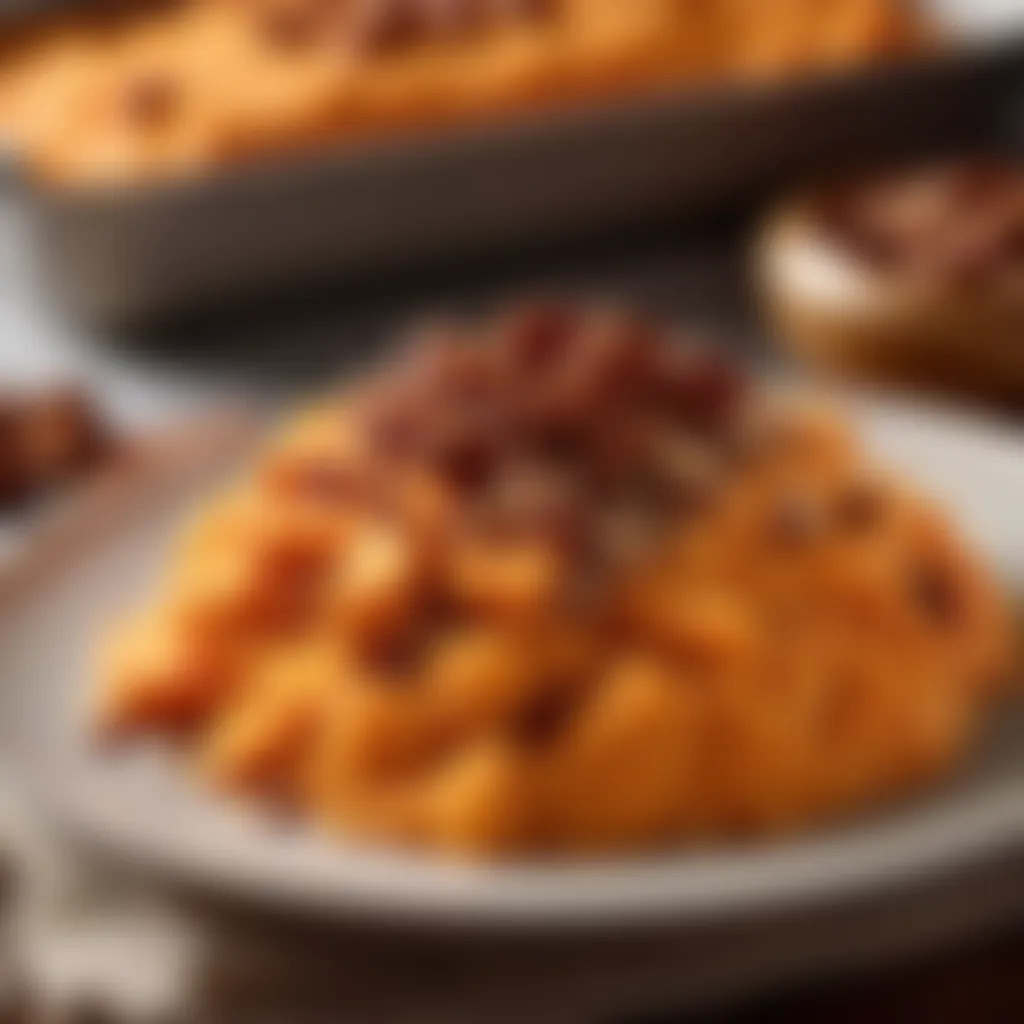 Gourmet Mashed Sweet Potatoes with Maple Pecan Topping