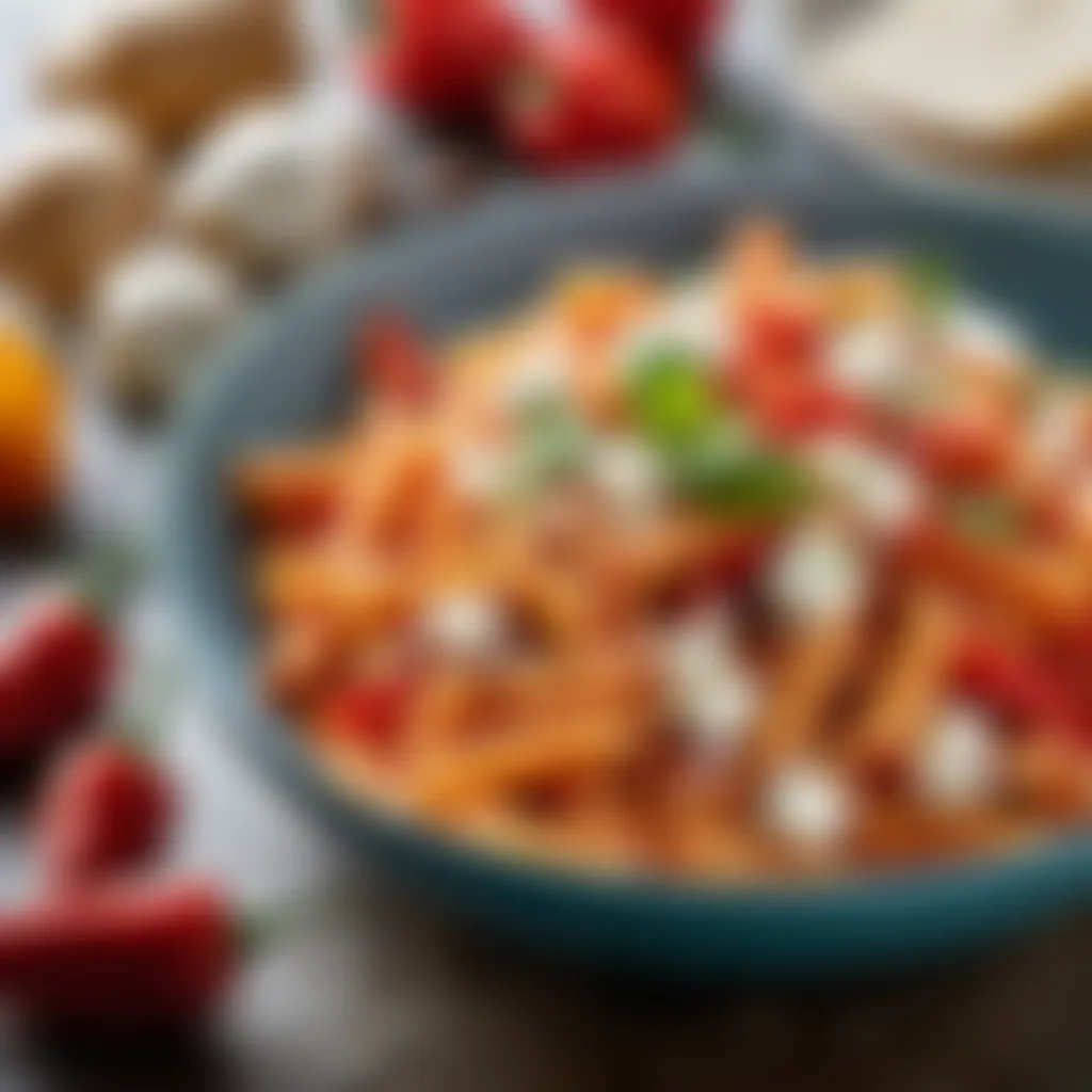 Feta and Roasted Red Pepper Pasta