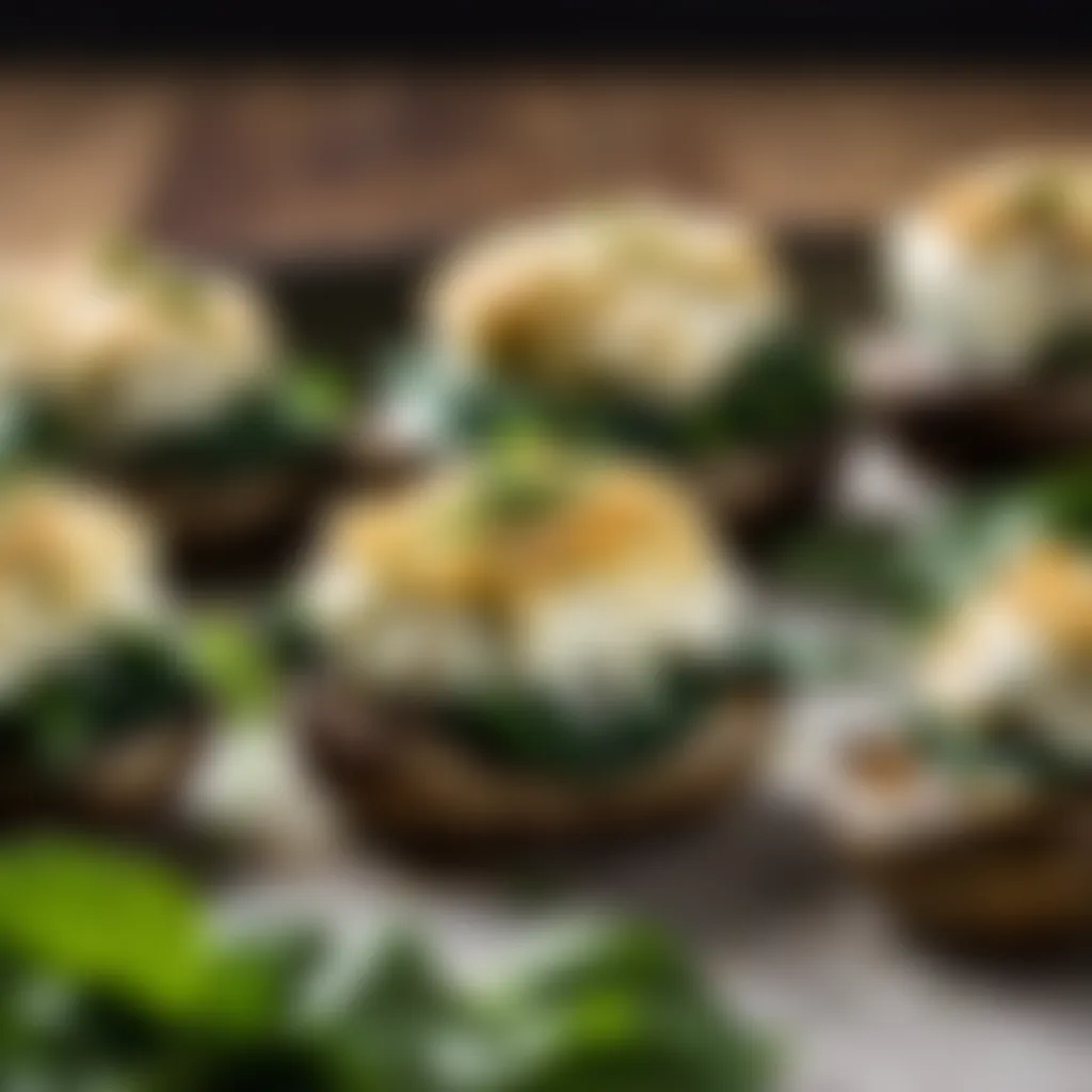 Feta and Spinach Stuffed Mushrooms