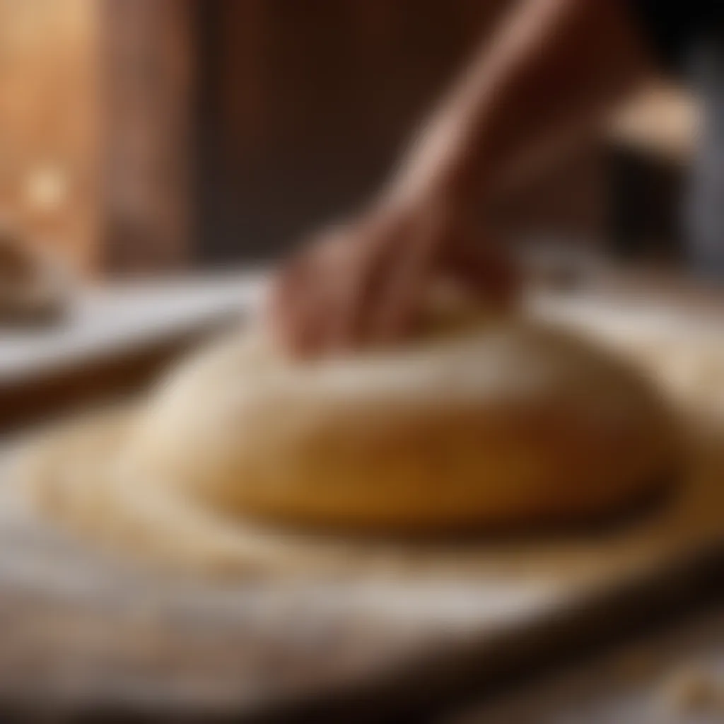 Feteer dough being rolled