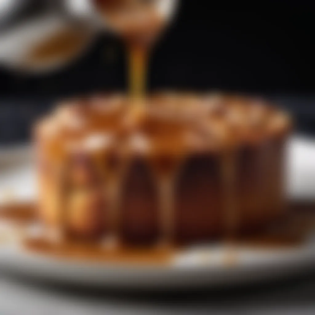 Final Touch: Drizzling Caramel Sauce