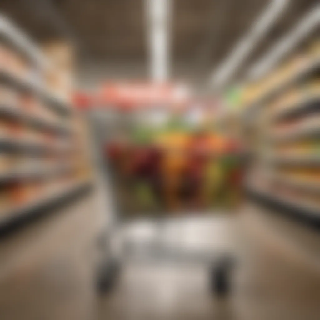 An empty grocery cart symbolizing financial efficiency