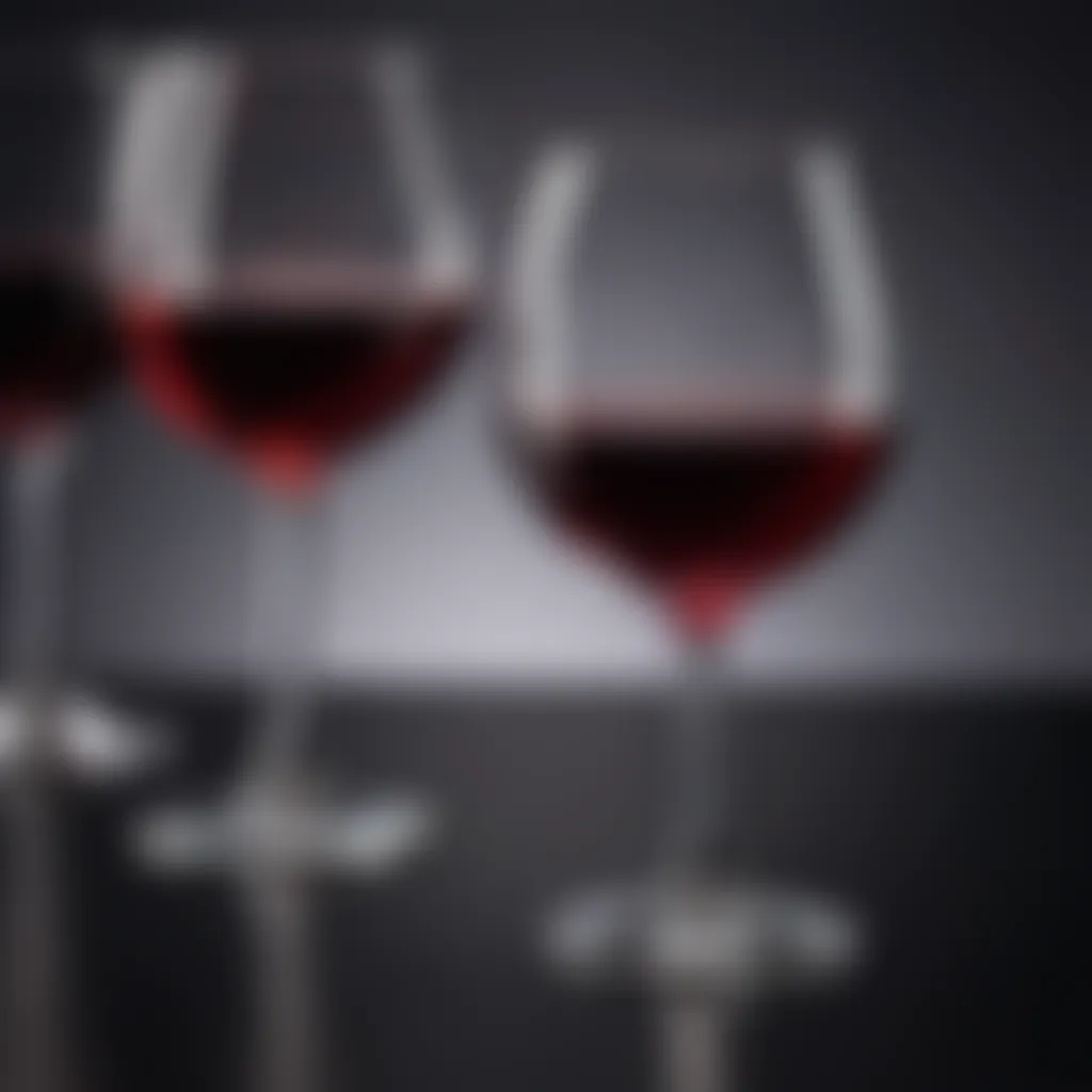 Close-up of wine glass reflecting light, emphasizing clarity and purity