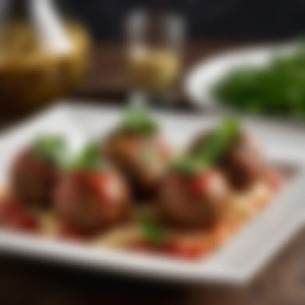 Finished Meatballs Garnished with Herbs Finished Meatballs Garnished with Herbs