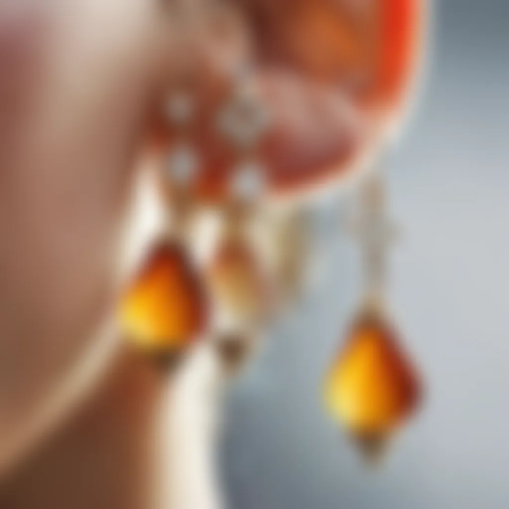 Close-up of finished recipe dangling earring masterpiece