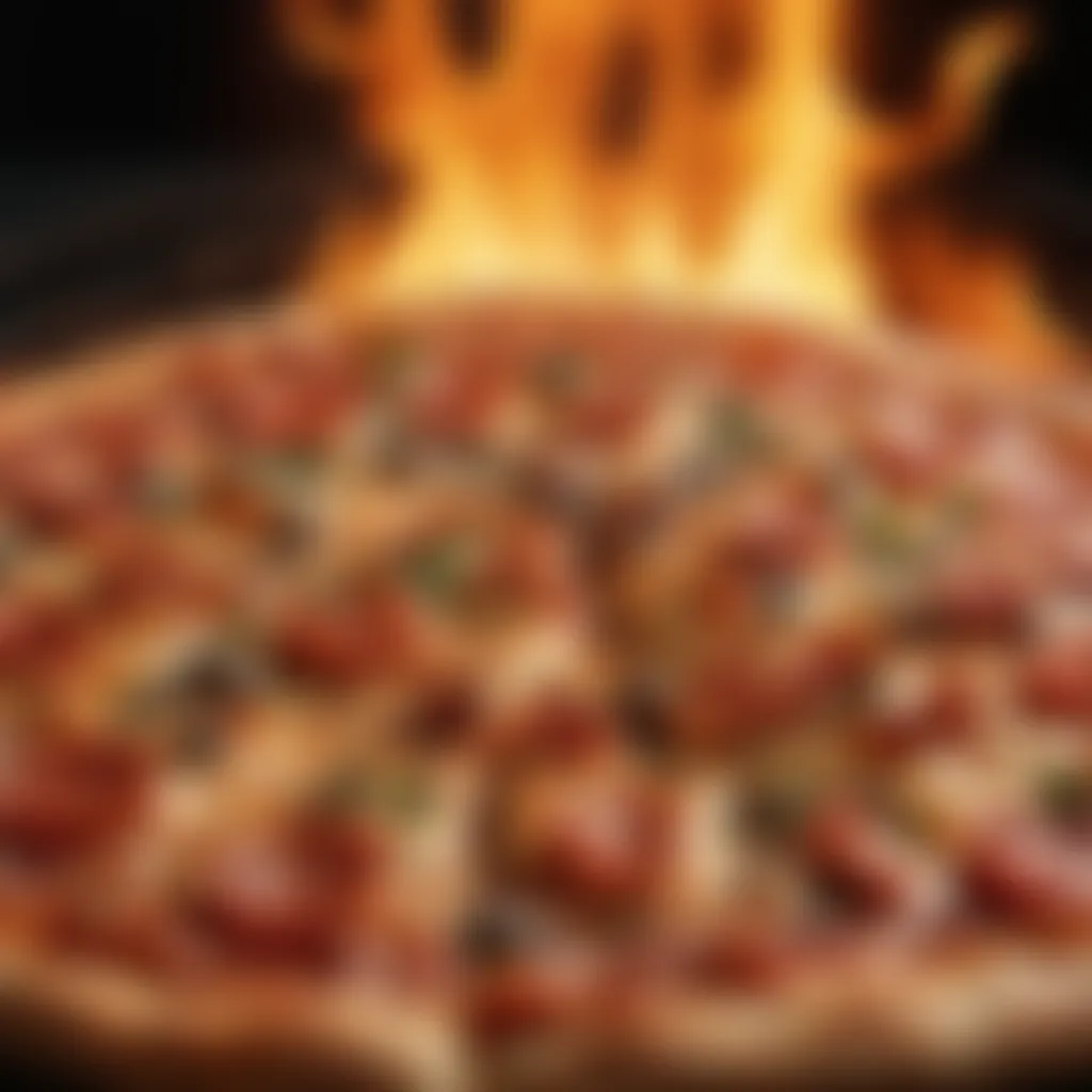 Flame-kissed artisanal pizza creation