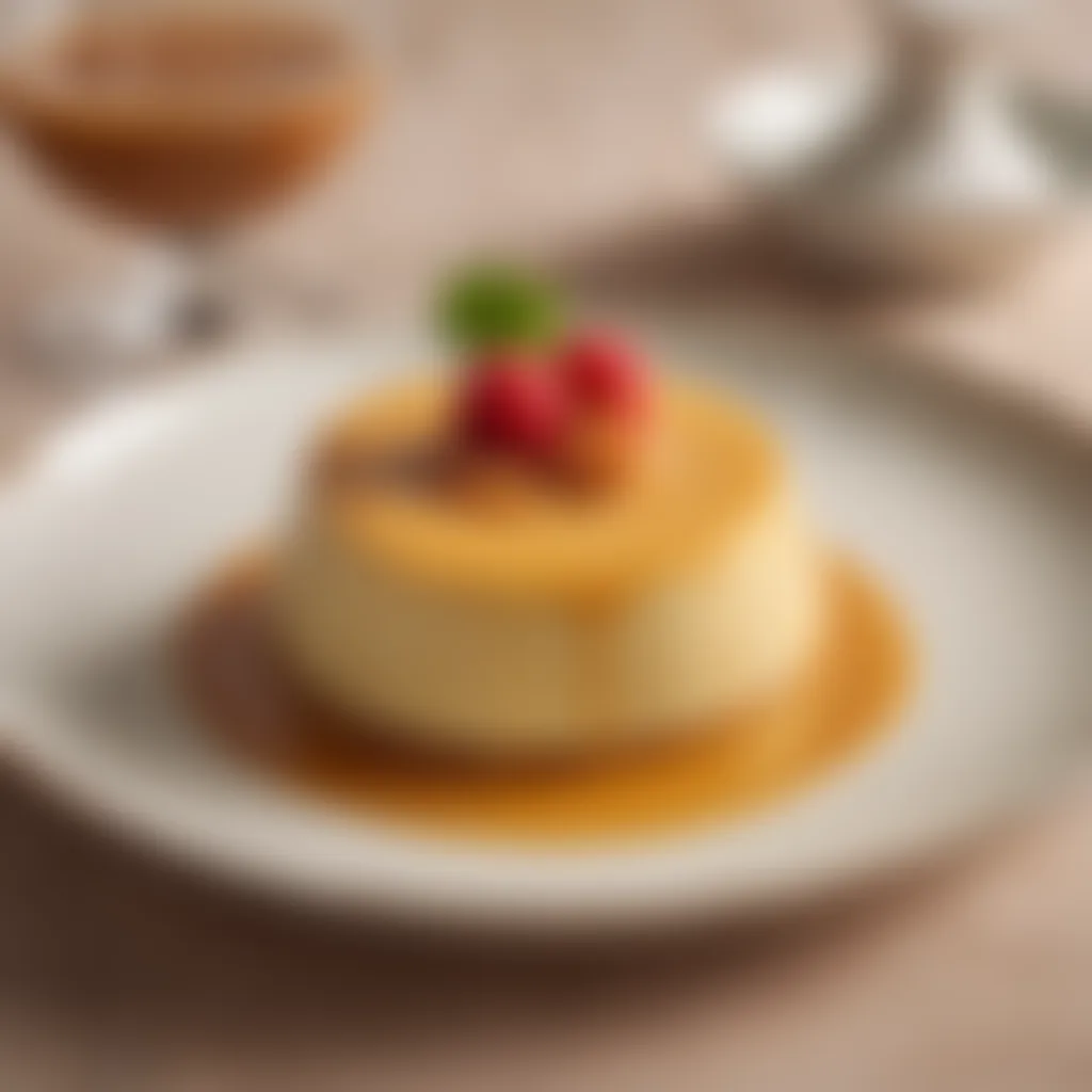 A smooth, creamy Flan de Coco on a decorative plate