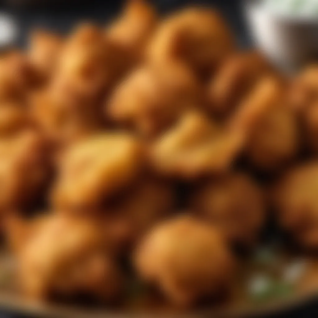 Perfectly fried pakoras in a golden hue