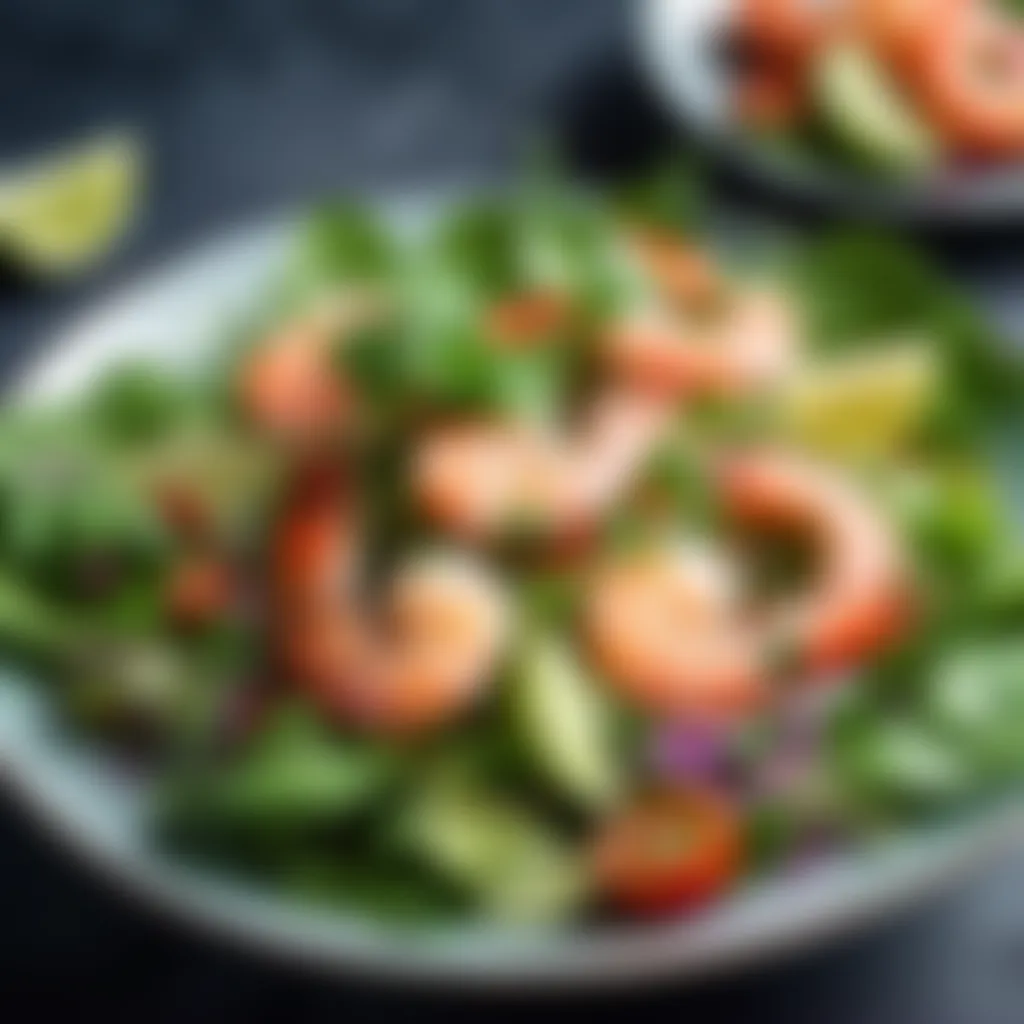 Spicy Thai prawn salad with fresh herbs and lime dressing