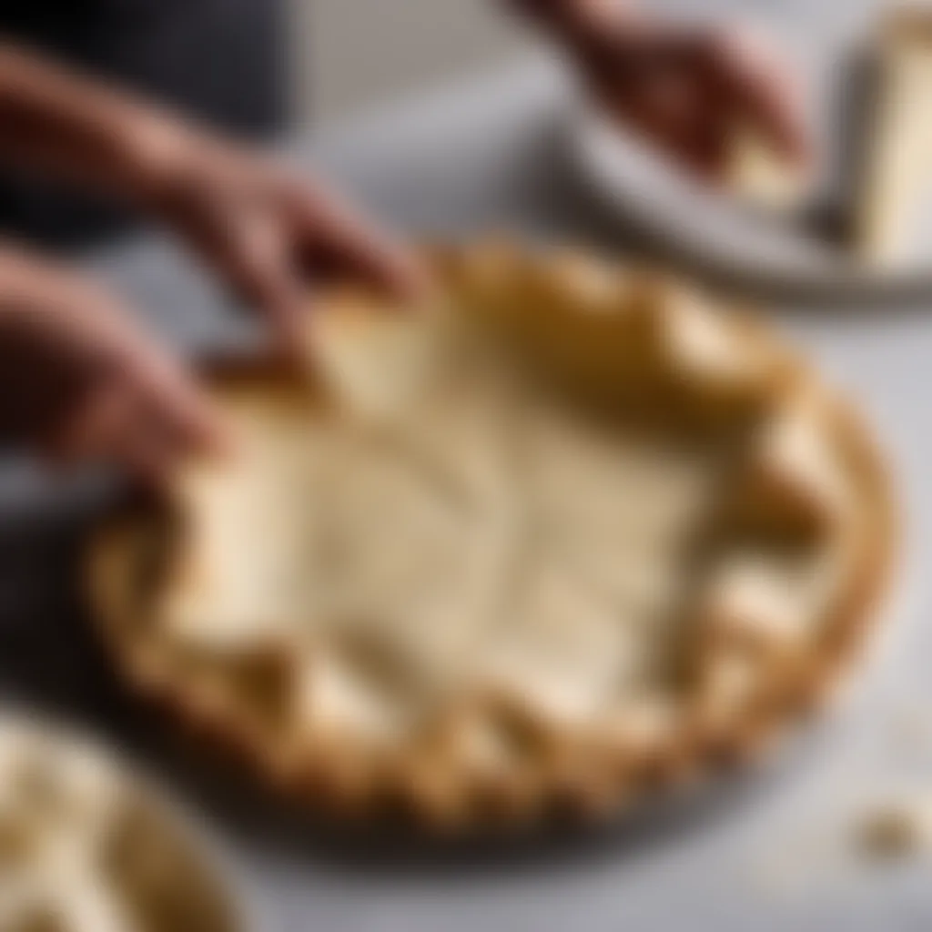 Flawless pie crust being meticulously folded