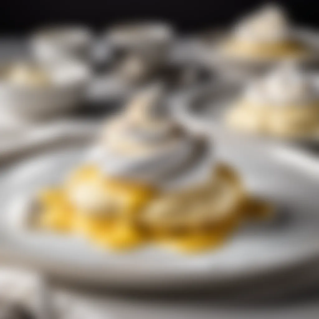 Floating Meringue Clouds in a Vanilla Custard Floating meringue clouds in a vanilla custard