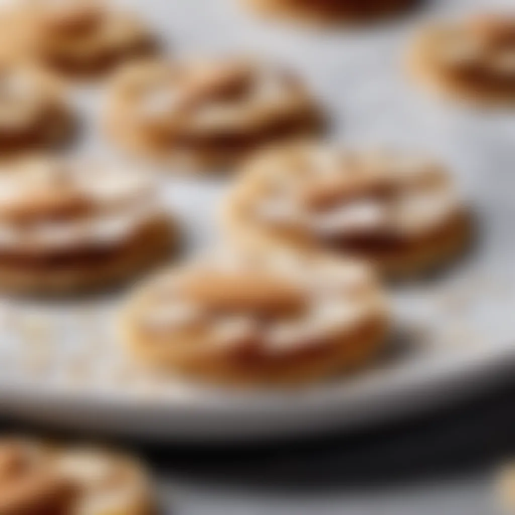 Delicate almond slices on a plate