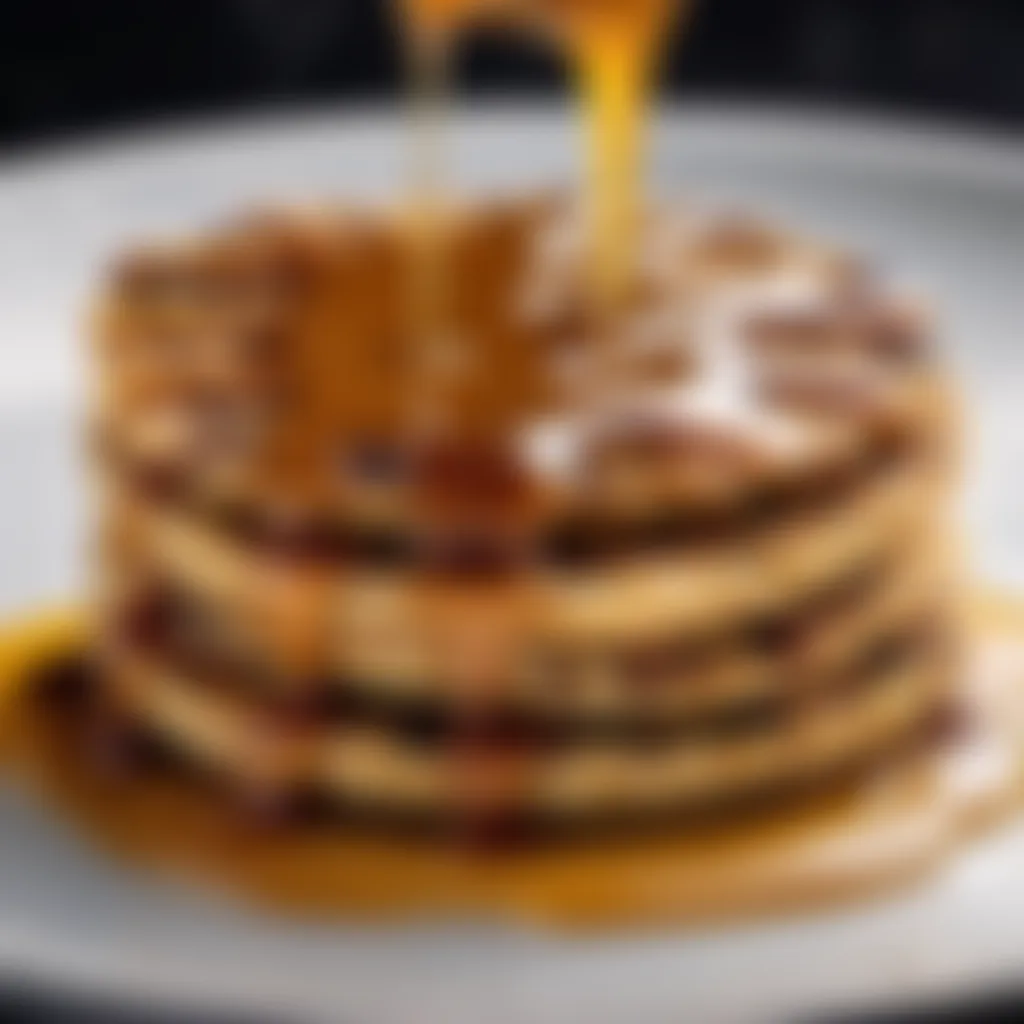 Golden caramel sauce being drizzled on Florentines