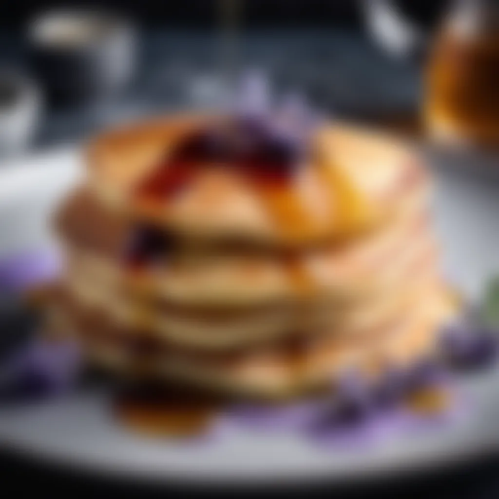 Fluffy Buttermilk Pancakes with Lavender Infused Syrup