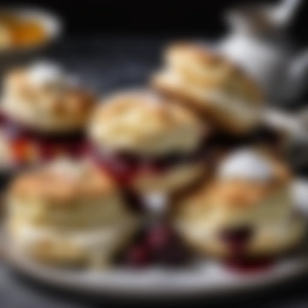 Fluffy Scones with Cream and Jam