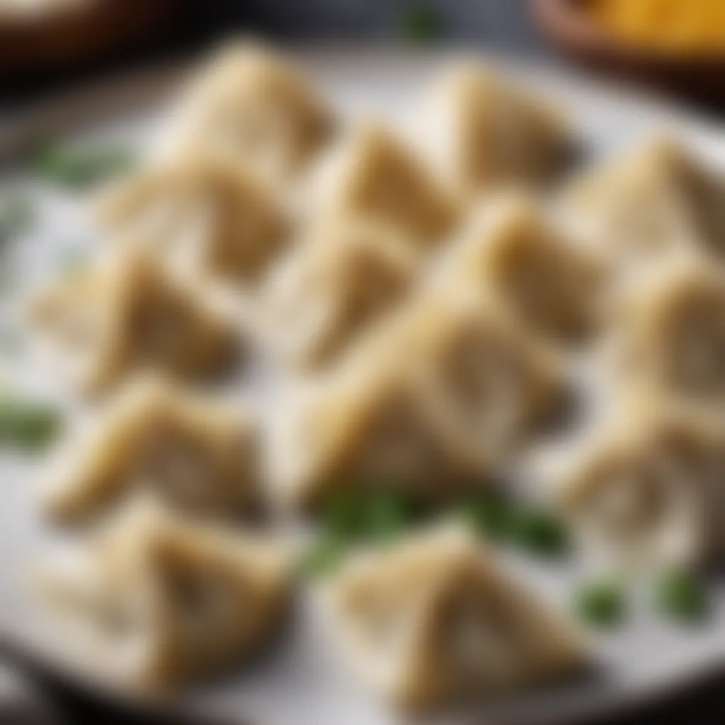 Meticulously folded vushka dumplings